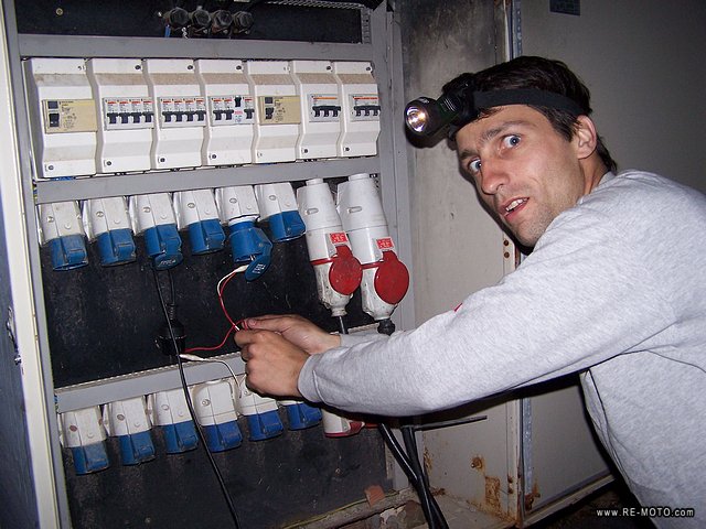 At night we pieced together a home-made electrical connection for our equipment.