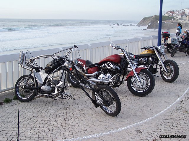 Wir kamen rechtzeitig bei dem Motorradtreffen in Leiria an.