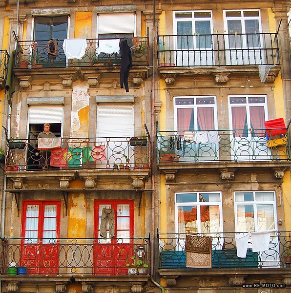 Typical balconies in the streets of Porto.