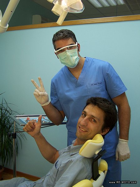 ...Javier Crespo, a fantastic dentist and motorcyclist who filled a cavity for me and extracted two wisdom teeth. Three birds killed with one stone. thank you Javier!