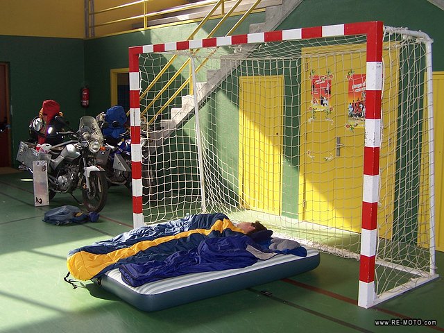 Who's the goalkeeper taking her job so seriously? (Thanks to the motorcycle club of Cedeir for the sleeping place!)