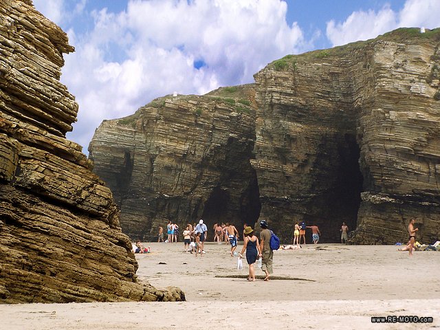 The famous Playa de Las Catedrales, named for their enormous caves carved inside the rock.