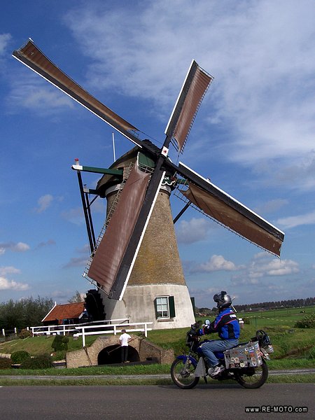 The old windmills are still functioning and helped removing the water using the energy of the wind.