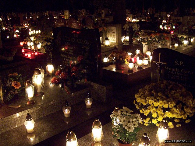 All Saints' Day in Poland is spectacular. No grave is left without being decorated with a candle.