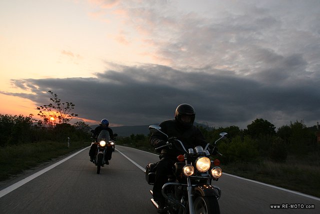 Our motorcyclist friend guided us to the motorcycle party.